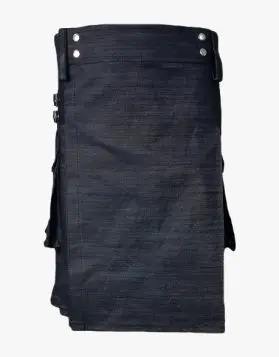 Black Denim Utility Kilt for Smart Men