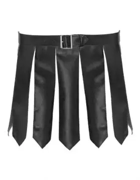 Black Leather Sexy Kilt - Front Image