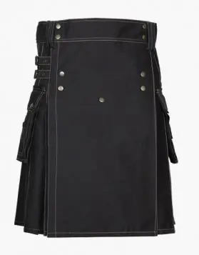 Black Utility Kilt with White Outer Thread