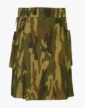 Camo Duty Utility Tactical Kilt with Detachable Pockets