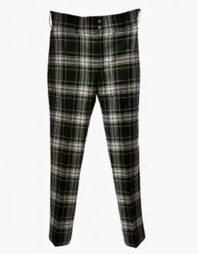 Mens Black Stewart Tartan Plaid Pant 