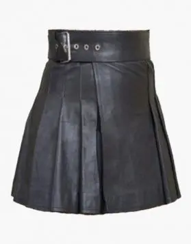 Female Black leather Kilt 