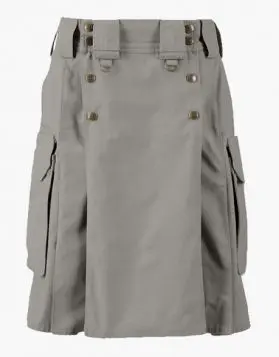 Grey Combat Tactical Utility Kilt- front Image 