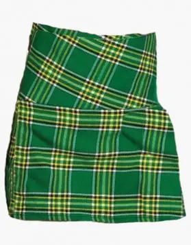 Ladies Irish Green Mini Tartan Kilt - Front Image 
