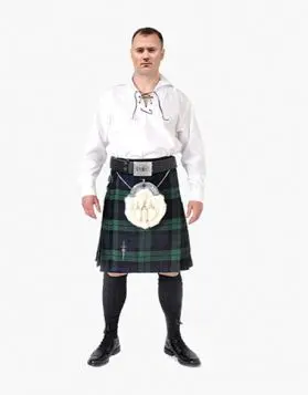 Men's Jacobite Ghillie Shirt Casual Kilt Outfit