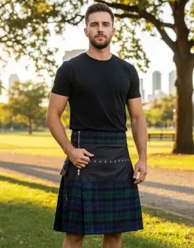 MODERN BLACK WATCH HYBRID UTILITY KILT Front Image 