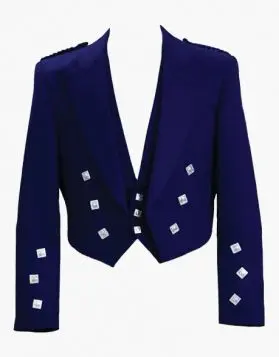 Navy Blue Prince Charlie Kilt Jacket with 3 Button Waistcoat
