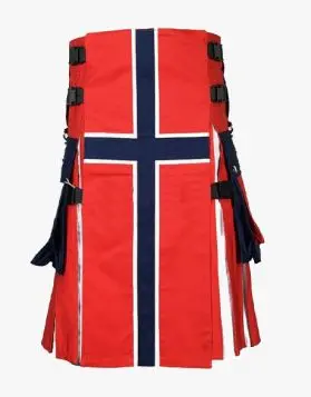 Norway patriotic Hybrid Kilt- Front Image 