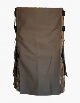 Olive Green & Camo Tactical Utility Kilt-Front Image 