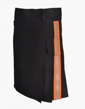 Scottish Fireman Black Firefighter Kilt- Front Image