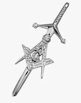 Scottish Masonic Kilt Pin with Silver Chrome