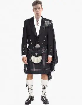 Scottish Prince Charlie Jacket Kilt Outfit Set - Front image