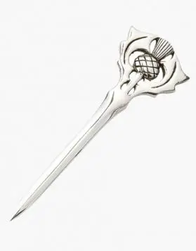 Scottish Thistle Kilt Pin with Chrome Finish