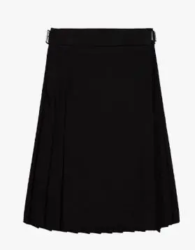 Women Black Tartan Kilt- Back Image