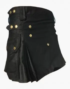 Women's Black Utility Kilt- side Image
