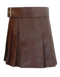 Brown Leather Kilt - Cow Leather Kilt - Scottishkiltco