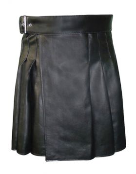 Original Black Leather Kilt - Front Image