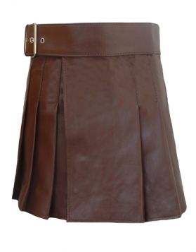 Brown Leather Kilt 