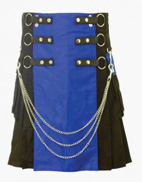 Black & Blue Gothic Utility Kilt