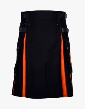 Black & Orange Hybrid Kilt 