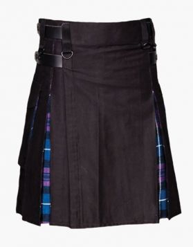 Black & Pride of Scotland Hybrid Utility Kilt- Front Image