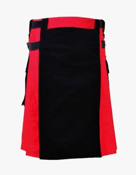 Lautreamont Black & Red Hybrid Kilt - Front Image 