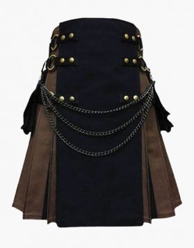 Black and Brown Gothic Hybrid Kilt