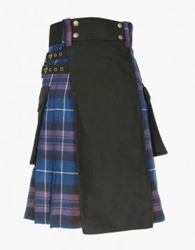 Black and Pride of Scotland Hybrid Kilt 