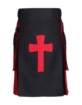Men’s Two-Tone Black and Blue Hybrid kilt-Front Image