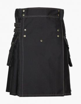 Black Utility Kilt with White Outer Thread