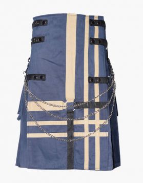 Blue Gothic Utility kilt with chains