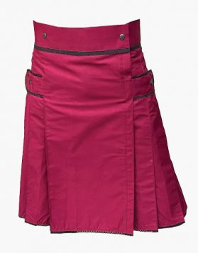 Burgundy Stylish Utility Kilt 