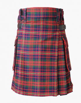 Cameron of Erracht Tartan Utility Kilt with Leather Straps - Front Image