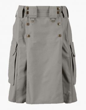 Grey Combat Tactical Utility Kilt- front Image 