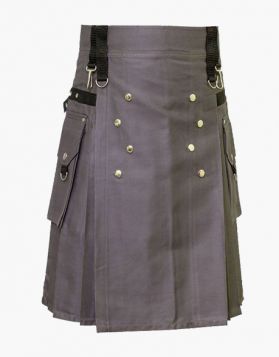 Grey Modern Utility Kilt- Front Image 