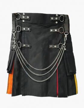 Ladies Rainbow Gothic Short Kilt - Front Image 