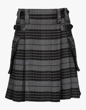 Lautreamont Grey Watch Tartan Utility Kilt- Front Image 