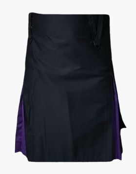 Men's Black & Purple Hybrid Kilt