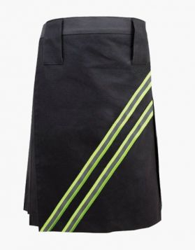 Men's Black Firefighter Turnout Utility Kilt- Front Image