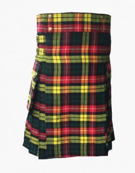 Mens Buchanan Tartan Utility Kilt - Front Image