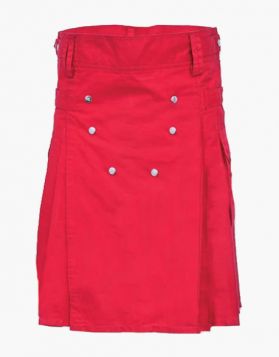 Men’s Fashion Red Utility Kilt- Front Image
