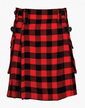 Mens Rob Roy Tartan Utility Kilt - Front Image