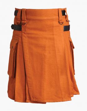 Men's Saffron Lautreamont Tartan Kilt- Front Image