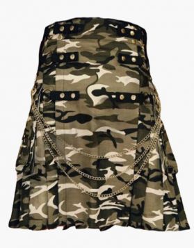 Mens Urban Camo Gothic Tactical Kilt - Front Image