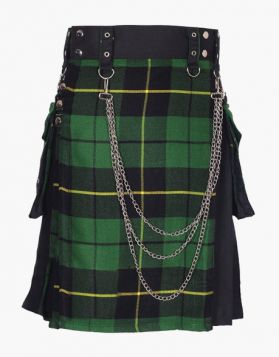 Modern Black and Wallace Hunting Hybrid Kilt- FRont Image 