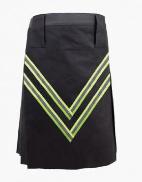 Modern Black Firefighter Kilt - Front Image