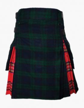 Modern Black Watch and Royal Stewart Hybrid Kilt - Front Image 