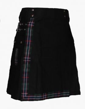 Modern Black with Scottish National Hybrid Kilt  - front Image 