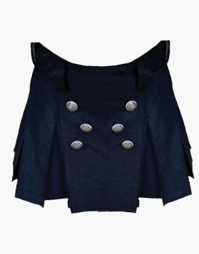 Modern Blue Short Utility Kilt 