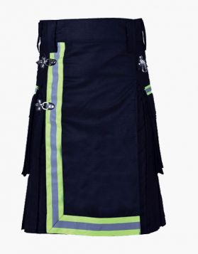  Navy Blue FireFighter Kilt with Multiple Pockets- Front Image